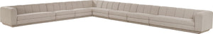 Meridian Furniture Modari Chenille Blend 8 Piece Modular Sectional with Channel Tufted Back 143Beige-Sec8A