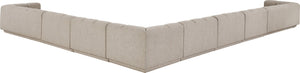 Meridian Furniture Modari Chenille Blend 8 Piece Modular Sectional with Channel Tufted Back 143Beige-Sec8A