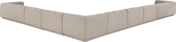 Meridian Furniture Modari Chenille Blend 8 Piece Modular Sectional with Channel Tufted Back 143Beige-Sec8A