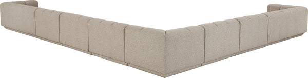 Meridian Furniture Modari Chenille Blend 8 Piece Modular Sectional with Channel Tufted Back 143Beige-Sec8A