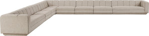 Meridian Furniture Modari Chenille Blend 8 Piece Modular Sectional with Channel Tufted Back 143Beige-Sec8A