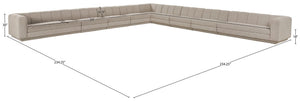 Meridian Furniture Modari Nine Piece Modular Sectional Chenille Upholstered with Channel Tufting 143Beige-Sec9A