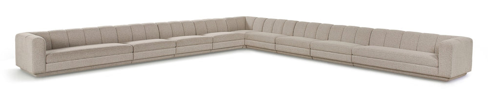Meridian Furniture Modari Nine Piece Modular Sectional Chenille Upholstered with Channel Tufting 143Beige-Sec9A