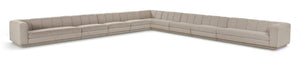 Meridian Furniture Modari Nine Piece Modular Sectional Chenille Upholstered with Channel Tufting 143Beige-Sec9A