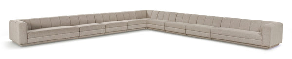 Meridian Furniture Modari Nine Piece Modular Sectional Chenille Upholstered with Channel Tufting 143Beige-Sec9A