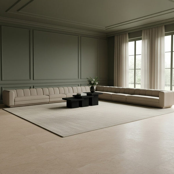 Meridian Furniture Modari Nine Piece Modular Sectional Chenille Upholstered with Channel Tufting 143Beige-Sec9A