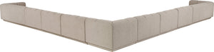 Meridian Furniture Modari Nine Piece Modular Sectional Chenille Upholstered with Channel Tufting 143Beige-Sec9A