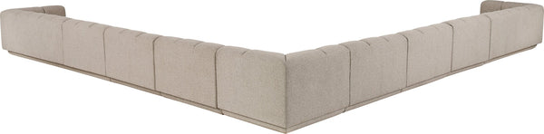 Meridian Furniture Modari Nine Piece Modular Sectional Chenille Upholstered with Channel Tufting 143Beige-Sec9A