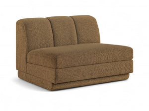 Meridian Furniture Modari Channel Tufted Armless Modular Chair Chenille Upholstered for Modern Living Room Brown 143Brown-Armless