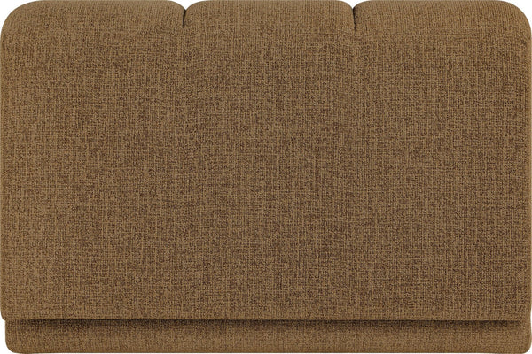 Meridian Furniture Modari Channel Tufted Armless Modular Chair Chenille Upholstered for Modern Living Room Brown 143Brown-Armless