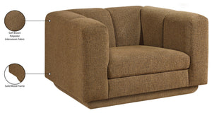 Meridian Furniture Modari Channel Tufted Chenille Accent Chair for Stylish Living Room Comfort and Decor Brown 143Brown-C