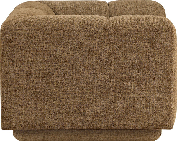 Meridian Furniture Modari Channel Tufted Chenille Accent Chair for Stylish Living Room Comfort and Decor Brown 143Brown-C