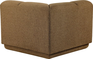 Meridian Furniture Modari Channel Tufted Chenille Corner Chair Modular Accent Seat for Living Room Sectional Brown 143Brown-Corner