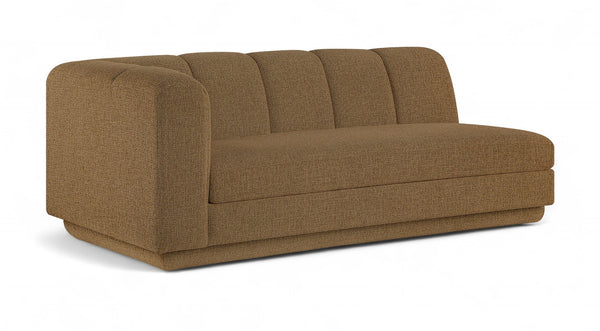 Meridian Furniture Modari Channel Tufted Chenille Modular Left Arm Sofa for Contemporary Living Rooms Brown 143Brown-LAS