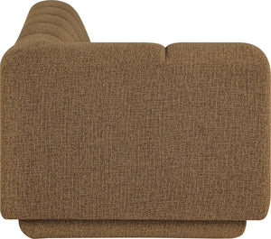 Meridian Furniture Modari Channel Tufted Chenille Modular Left Arm Sofa for Contemporary Living Rooms Brown 143Brown-LAS