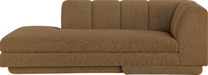 Meridian Furniture Modari Channel Tufted Left Arm Chaise with Chenille Fabric for Modular Living Room Sectionals Brown 143Brown-LC
