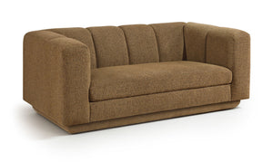 Meridian Furniture Modari Channel Tufted Loveseat Chenille Fabric Contemporary Living Room Sofa Seating Brown 143Brown-L