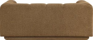 Meridian Furniture Modari Channel Tufted Loveseat Chenille Fabric Contemporary Living Room Sofa Seating Brown 143Brown-L