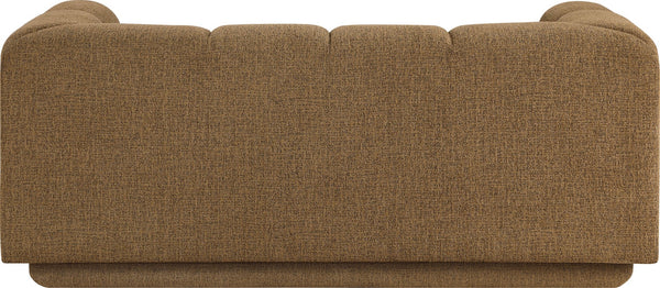 Meridian Furniture Modari Channel Tufted Loveseat Chenille Fabric Contemporary Living Room Sofa Seating Brown 143Brown-L