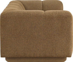 Meridian Furniture Modari Channel Tufted Loveseat Chenille Fabric Contemporary Living Room Sofa Seating Brown 143Brown-L