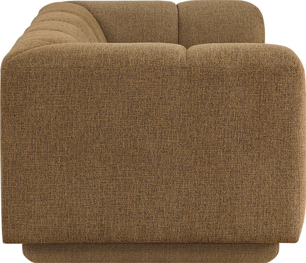 Meridian Furniture Modari Channel Tufted Loveseat Chenille Fabric Contemporary Living Room Sofa Seating Brown 143Brown-L