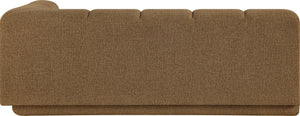 Meridian Furniture Modari Channel Tufted Right Arm Chenille Modular Sofa Piece for Modern Living Rooms Brown 143Brown-RAS