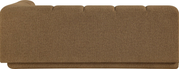 Meridian Furniture Modari Channel Tufted Right Arm Chenille Modular Sofa Piece for Modern Living Rooms Brown 143Brown-RAS