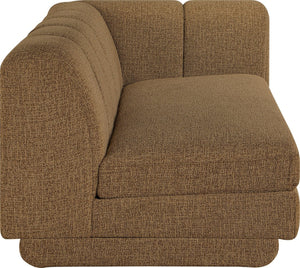 Meridian Furniture Modari Channel Tufted Right Arm Chenille Modular Sofa Piece for Modern Living Rooms Brown 143Brown-RAS