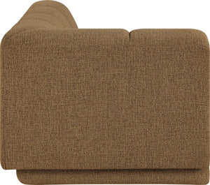 Meridian Furniture Modari Channel Tufted Chenille Chaise Lounge Sectional Piece for Modern Living Room Brown 143Brown-RC