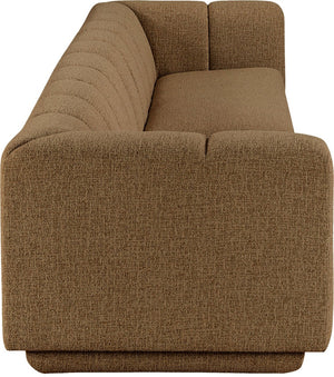 Meridian Furniture Modari Chenille Blend Two Piece Modular Sofa with Channel Tufted Back for Living Rooms 143Brown-S2A