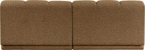 Meridian Furniture Modari Chenille Channel Tufted Modular Sofa Two Piece Sectional for Living Rooms 143Brown-S2B