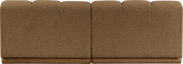 Meridian Furniture Modari Chenille Channel Tufted Modular Sofa Two Piece Sectional for Living Rooms 143Brown-S2B