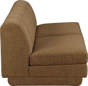 Meridian Furniture Modari Chenille Channel Tufted Modular Sofa Two Piece Sectional for Living Rooms 143Brown-S2B