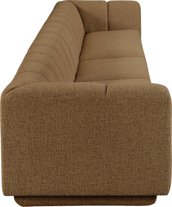 Meridian Furniture Modari Channel Tufted Chenille Modular Sofa Three Piece Set for Contemporary Living 143Brown-S3A