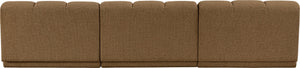 Meridian Furniture Modari Channel Tufted Chenille Modular Sofa Three Piece Living Room Seating 143Brown-S3B