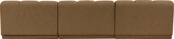 Meridian Furniture Modari Channel Tufted Chenille Modular Sofa Three Piece Living Room Seating 143Brown-S3B