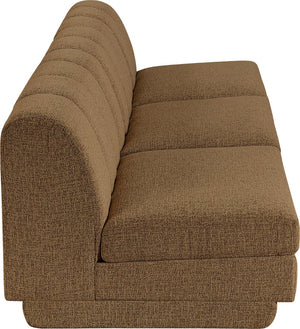 Meridian Furniture Modari Channel Tufted Chenille Modular Sofa Three Piece Living Room Seating 143Brown-S3B