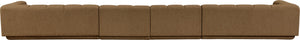 Meridian Furniture Modari Chenille Modular Sofa Four Piece Sectional with Channel Tufting for Living Rooms 143Brown-S4A