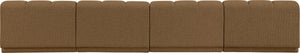Meridian Furniture Modari Four Piece Modular Sofa Chenille Polyester Channel Tufted Living Room 143Brown-S4B