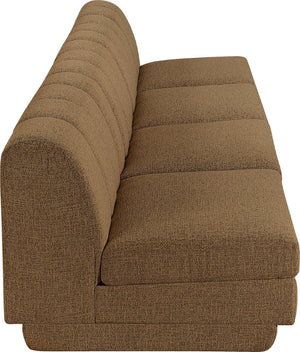 Meridian Furniture Modari Four Piece Modular Sofa Chenille Polyester Channel Tufted Living Room 143Brown-S4B