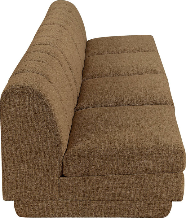 Meridian Furniture Modari Four Piece Modular Sofa Chenille Polyester Channel Tufted Living Room 143Brown-S4B
