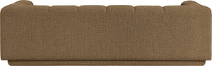 Meridian Furniture Modari Channel Tufted Chenille Sofa with Solid Wood Frame for Modern Living Room Comfort Brown 143Brown-S