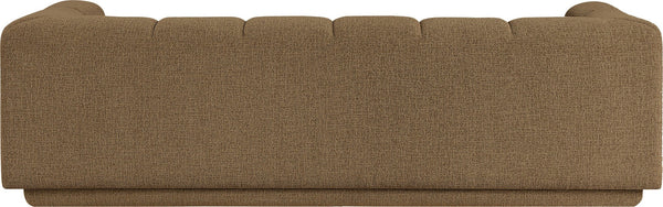 Meridian Furniture Modari Channel Tufted Chenille Sofa with Solid Wood Frame for Modern Living Room Comfort Brown 143Brown-S