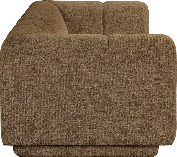 Meridian Furniture Modari Channel Tufted Chenille Sofa with Solid Wood Frame for Modern Living Room Comfort Brown 143Brown-S