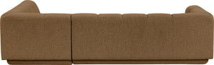 Meridian Furniture Modari Channel Tufted Chenille Modular Sectional for Modern Living Rooms 143Brown-Sec2B