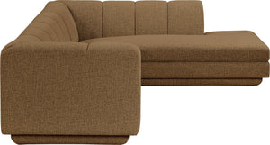 Meridian Furniture Modari Channel Tufted Chenille Modular Sectional for Modern Living Rooms 143Brown-Sec2B