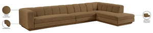 Meridian Furniture Modari Channel Tufted Chenille Blend Three Piece Modular Sectional for Great Rooms 143Brown-Sec3A