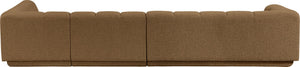 Meridian Furniture Modari Channel Tufted Chenille Blend Three Piece Modular Sectional for Great Rooms 143Brown-Sec3A
