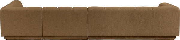 Meridian Furniture Modari Channel Tufted Chenille Blend Three Piece Modular Sectional for Great Rooms 143Brown-Sec3A