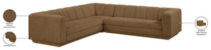 Meridian Furniture Modari Chenille Modular Sectional with Channel Tufting for Open Living Spaces 143Brown-Sec3B